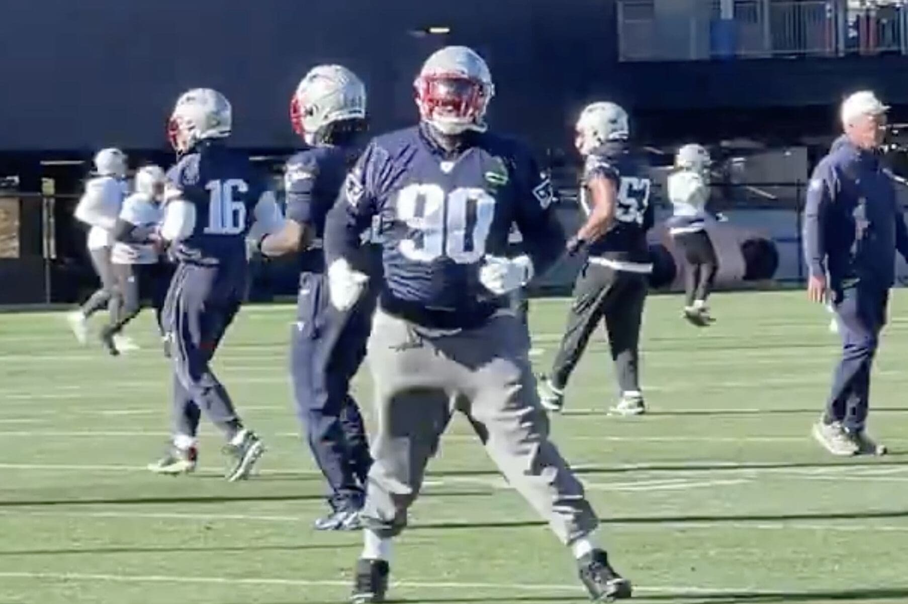 New England Patriots defensive tackle Christian Barmore returns to practice